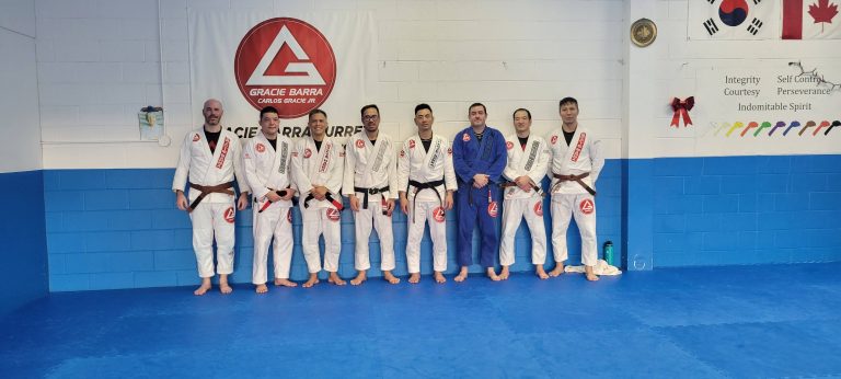 Gracie Barra Lake Country instructors lining up.